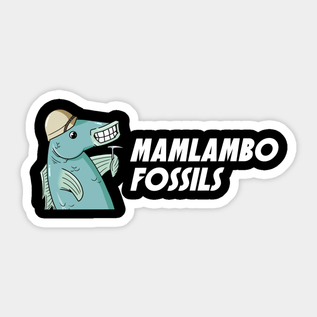 Mamlambo Fossils Logo Dinosaur Sticker TeePublic